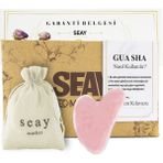 Seay Kese + Pembe Kuvars Kalp Guasha Yüz Masaj Aleti Premium Kutulu Masaj Taşı Guasha