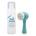 Sebamed Clear Face Temizleme Köpüğü 150ml ve Fluweel Cilt Yüz Temizleme Fırçası Yeşil