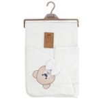 Sebi Ayı Desenli Bebek Havlu Takımı, 2 Parça Set, Ekru, IB76433