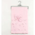 Sebi Bebe Çiçekli Fiyonklu Battaniye 80X85 cm 1114 - Pembe - 80 x 85 cm