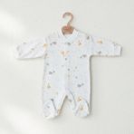Sebi Bebe Fil Zürafa Bebek Tulumu 9543 - Mavi - 3 - 6 Ay