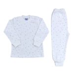 Sebi Bebek Nokta Çiçek Pijama Takımı, 1 Yaş, IB76465, Beyaz, erkek-bebek