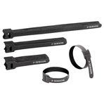 SEBSON Cırt cırtlı bant kablo bağı, tekrar kapatılabilir 50'li set – 12 mm genişlik; 25 cm/15 cm/10 cm uzunluk – cırt cırtlı bant siyah, değişken şekilde kapatılabilir