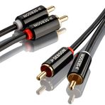 SEBSON RCA ses kablosu 0,5 m, 2 - 2 RCA fiş RCA, AUX ses kablosu, stereo sistemler, amplifikatör, ev sineması ve HiFi sistemleri için