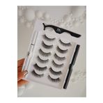 SEBURAM COLLECTION Suya Dyanıklı Şeffaf ve Siyah Eyeliner Yapıştırıcı Biribrinden Farkılı 6 Adet Takma Kirpik