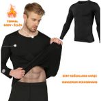 Seburam Erkek Termal Içlik Üst Uzun Kollu Termal Atlet Erkek Iç Giyim - L - XL - Siyah