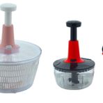 Sebze Salata Kurutucu 5 Lt., Basmalı El Rondosu (1,5 Lt) ve Hamur Pizza Kesme Ruleti (7x16,5cm) Set