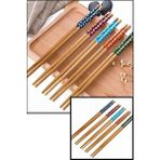Seç Al Burada Bambu Chopstick 5 Li Desenli Yıkanabilir Çin Çubuk Suşi Ramen Noodle Yemek Çubuğu - Çok Renkli