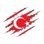 Seç Reklam Pençe Türk Bayrağı Renkli Sticker Çok Amaçlı Sticker Etiket - 15X15CM - Beyaz - Kırmızı