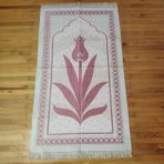 SECCADE Lüks sönil kaliteli Seccade Lale desenli yumuşak, Tesbih hediyeli (Pembe)