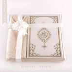 Seccade + Tesbih + Kuran Hediye Seti (Hafiz Boy, Yeni Cilt, Beyaz)