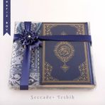 Seccade + Tesbih + Kuran Hediye Seti (Hafiz Boy, Yeni Cilt, Lacivert)