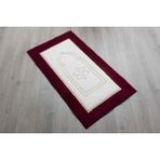 Secdem Bordo Ekru Peluş Seccade - 120 x 70 cm