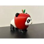 Seçenek 1: Elma Panda Figürü - 3D Yazıcı Kırmızı Elma Kostümlü Panda Biblo - Hibrit Meyve Serisi