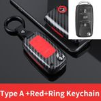 Seçenek4 Vw Volkswagen Polo Golf T5 Passat B6 B5 Skoda Octavia A5 A7 Seat Leon Ibiza Ateca Anahtarlık ile Karbon Abs Araba Anahtarlık Kılıfı (Yurt Dışından) - araba anahtarı kapağı