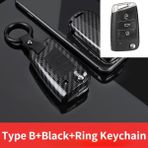 Seçenek5 Vw Volkswagen Polo Golf T5 Passat B6 B5 Skoda Octavia A5 A7 Seat Leon Ibiza Ateca Anahtarlık ile Karbon Abs Araba Anahtarlık Kılıfı (Yurt Dışından) - araba anahtarı kapağı