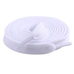 Sechunk 1 çift düz ayakkabı bağcıkları, spor ayakkabı, ayakkabı bağcıkları, spor ayakkabı bağcıkları, atletik ayakkabı bağcığı, Beyaz, 24 Inch (60cm)