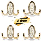 Seçil Vestiyer Duvar Askısı Dolap Elbise Askılığı Gold Metal Askı ( 4 Adet)