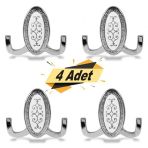 Seçil Vestiyer Duvar Askısı Dolap Elbise Askılığı Krom Metal Askı ( 4 Adet)