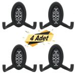 Secil Vestiyer Duvar Askisi Dolap Elbise Askiligi Siyah Metal Aski (4 Adet)
