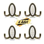 Seçil Vestiyer Duvar Askısı Metal Dolap Elbise Askılığı Antik Sarı ( 4 Adet)