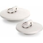 Seçilir 2 Adet Silikon Beyaz Tıpa Seti - 6 cm & 4.5 cm Lavabo, Evye ve Küvet Tıpayıcı
