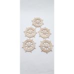 Seçilir 5 Adet 10 cm Çapında Boyasız, Cilasız Ahşap Gemici Dümeni