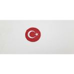 Seçilir "dairesel Türk Bayrağı" 4 cm Çapında Arma Yama Patch (1 Adet) - Kırmızı