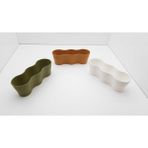Seçilir Plastik Düz Üçlü Sukulent ve Kaktüs Saksısı 6X18 cm 3 Adet