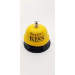 Seçilir Sarı Renk "ring For A Kiss" Yazılı Resepsiyon Masa Zili Model K01