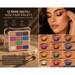 Seçkin 12 Renk Işıltılı & Mat Göz Farı Paleti – Yoğun Pigment, Uzun Süre Kalıcı, Profesyonel Makyaj Paleti - Karışık