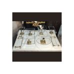 SEÇKİNEV Huge 8 Parça Ayaklı ve Kulplu Masa Sunum Tabağı Set GOLD&GÜMÜŞ