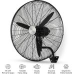 SeckinStore D750 210W 30 Inç Siyah Alüminyum 3 Kanatlı Sanayi Tipi Duvar Vantilatörü
