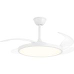 SeckinStore Helios Castor Uzaktan Kumandalı 95W 3 Renk Işıklı Gizli Kanatlı LED Tavan Vantilatörü Tavan Lambası HS9310 - Beyaz