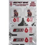 Secret Bike Kırmızı Motosiklet Ve Kask Kan Grubu Sticker A Rh (-) Negatif
