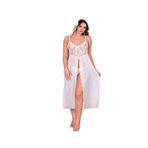 secret night beyaz gecelik takımı kadın iç giyim tüllü dantelli gecelik takımı beyaz L/XL