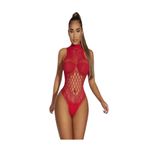 secret night Halter yaka jartiyer vücut çorabı kırmızı body çorap geometrik iç giyim babydoll kırmızı Standart