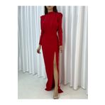 Secret Passion Lingerie Esnek Kırmızı Kumaş Yırmaç Detaylı Sırt Dekolteli Katlı Kesim Abiye Ve Mezuniyet Elbisesi 582284 715