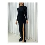 Secret Passion Lingerie Esnek Siyah Kumaş Yırmaç Detaylı Sırt Dekolteli Katlı Kesim Abiye Ve Mezuniyet Elbisesi 582284 715