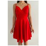 Secret Passion Lingerie Likralı Krep Kumaş Kruvaze Yaka Askılı Kloş Etek Mini Elbise Abiye Elbise 581746 670