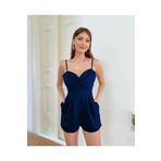 Secret Passion Lingerie Saks Mavisi Likralı Kumaş Askılı Mini Tulum Mini Elbise Abiye Tulum 674 582061
