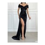 Secret Passion Lingerie SATEN KUMAŞ DERİN YIRTMAÇLI YANDAN KUYRUK DETAY UZUN ABİYE ELBİSE 746 582553