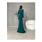 Secret Passion Lingerie SCUBA KUMAŞ YEŞİL RENK UZUN KOLLU VOLAN DETAYLI ABİYE ELBİSE 582667