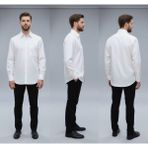 Secret Touch Erkek Geniş Kalıp Klasik Uzun Kollu Poplin Gömlek - XL - Beyaz