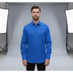 Secret Touch Erkek Geniş Kalıp Klasik Uzun Kollu Poplin Gömlek - XL - Saks Mavi