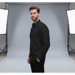Secret Touch Erkek Geniş Kalıp Klasik Uzun Kollu Poplin Gömlek - XL - Siyah