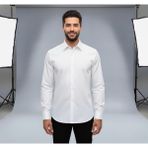 Secret Touch Erkek Slim Fit Dar Kesim Uzun Kollu Poplin Gömlek - Beyaz