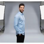 Secret Touch Erkek Slim Fit Dar Kesim Uzun Kollu Poplin Gömlek - Mavi - XL