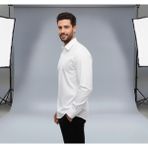 Secret Touch Erkek Slim Fit Dar Kesim Uzun Kollu Poplin Gömlek - XL - Beyaz