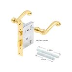 Security E 2660 Fransız Kolonyal Kapı Kolları, Ağır Döküm Tasarımı, Pirinç Kaplama Kaplama, 1/4 Inç Kullanır. Tahrik Sistemi, 1 Set - 001-Renkli - Option-1